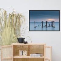 Cloudy Sunrise at Port Mahon Lighthouse Ruins Framed Photo Paper Wall Art Prints