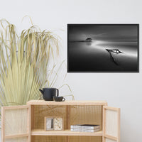 Dramatic Beach with Driftwood Black and White Framed Wall Art Prints
