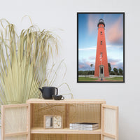 Ponce De Leon Lighthouse and Sunset Landscape Photo Framed Wall Art Print