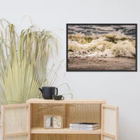 Crashing Ashore Coastal Nature Photo Framed Wall Art Print