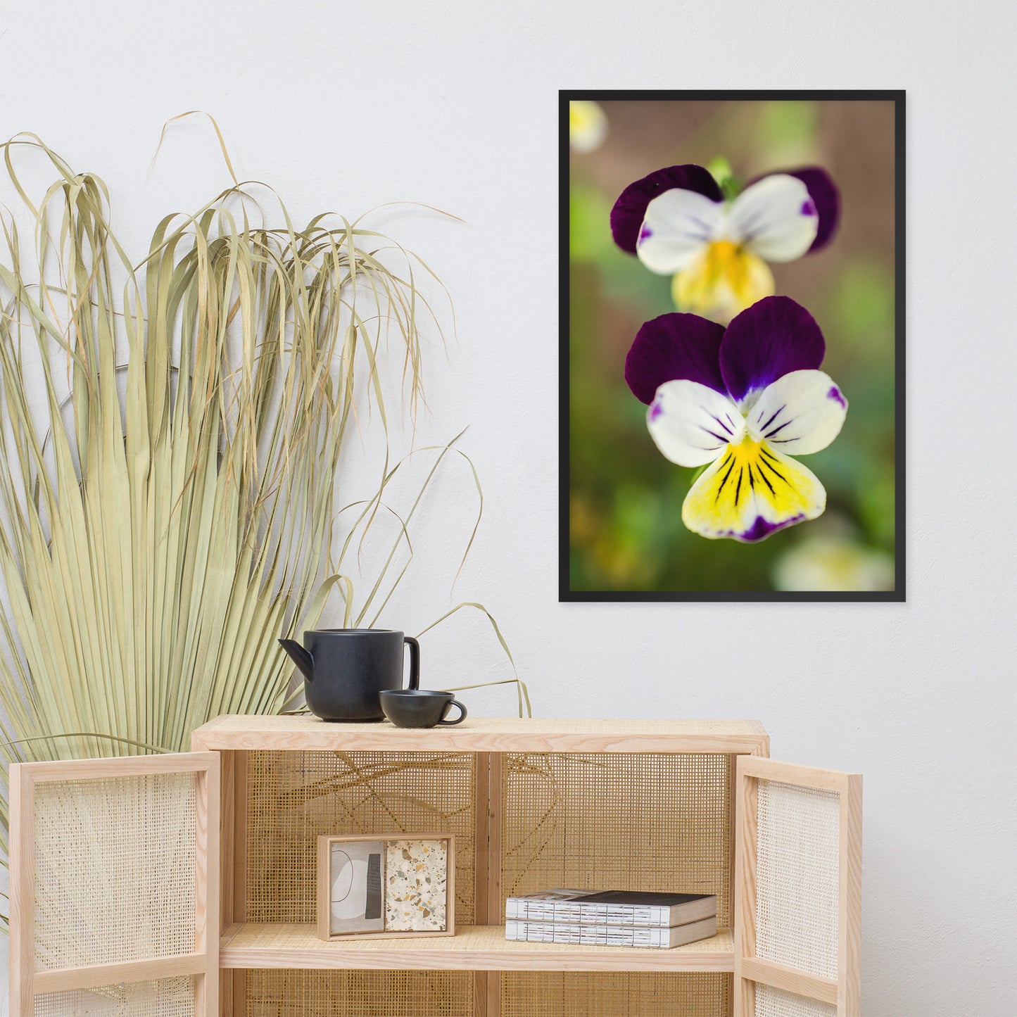 Pretty Little Violets Floral Nature Photo Framed Wall Art Print