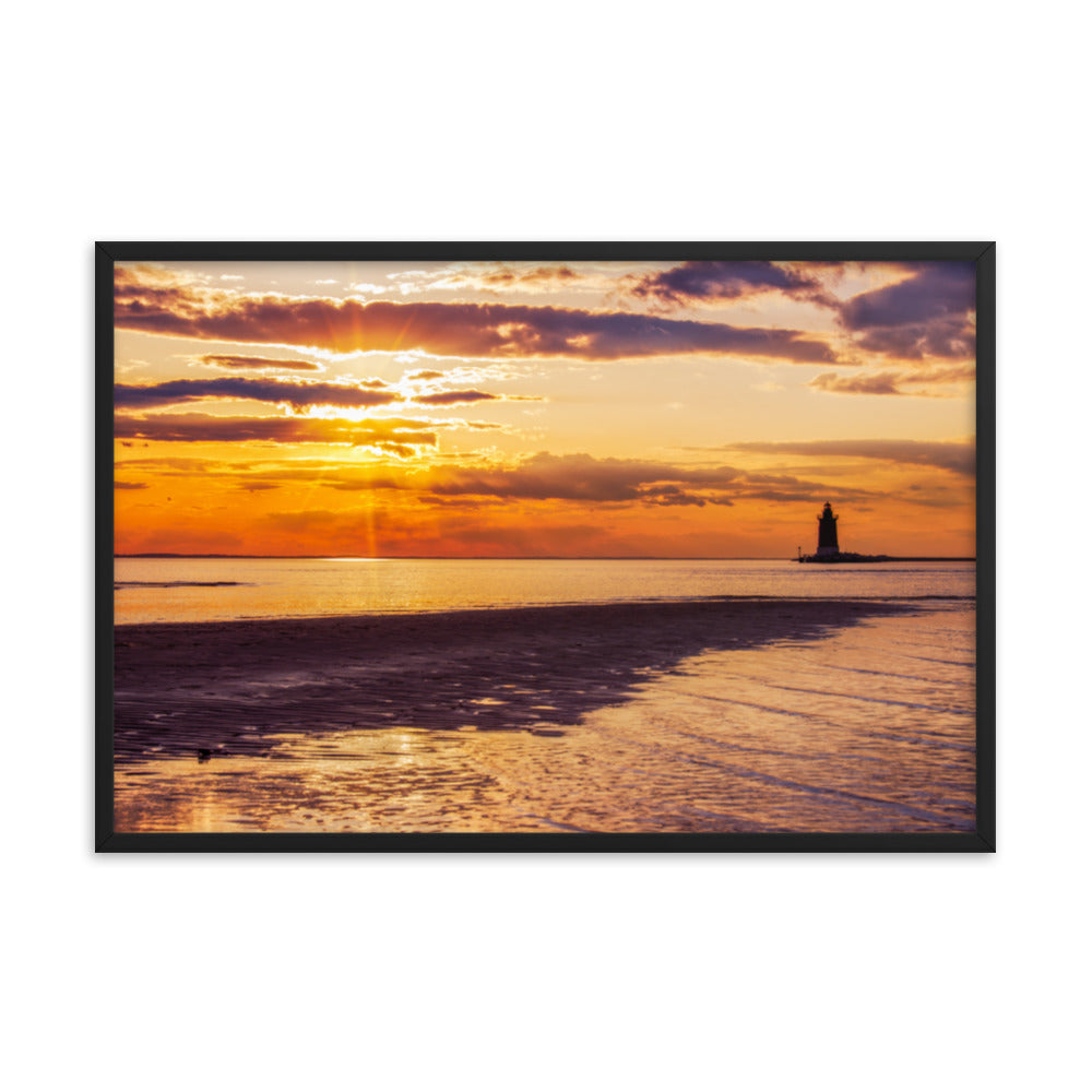 Cape Henlopen at Sunset Coastal Landscape Framed Photo Paper Wall Art Prints
