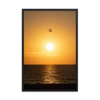 Flying High at Sunset Coastal Landscape Photo Framed Wall Art Print