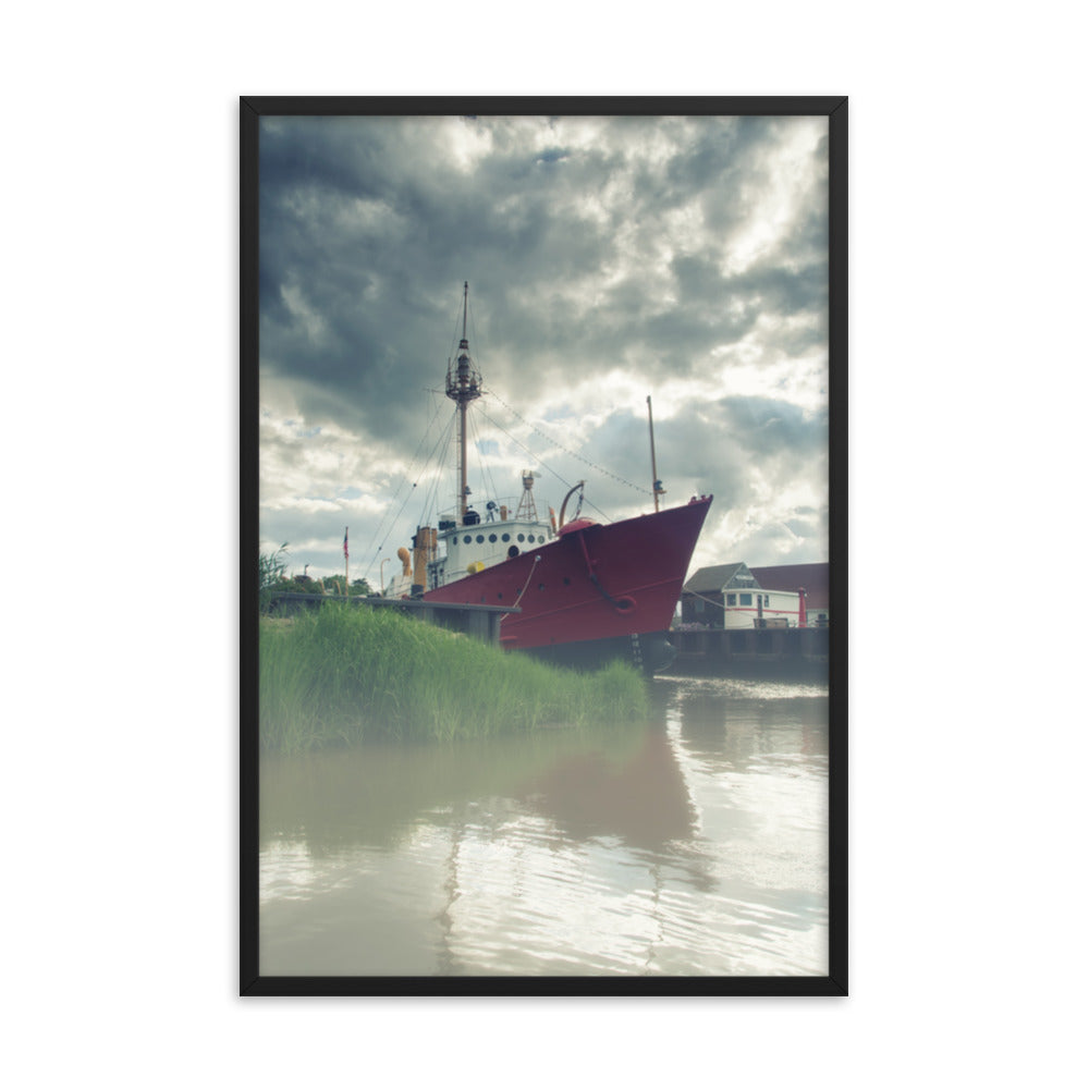 Foggy River Coastal Landscape Framed Photo Paper Wall Art Prints