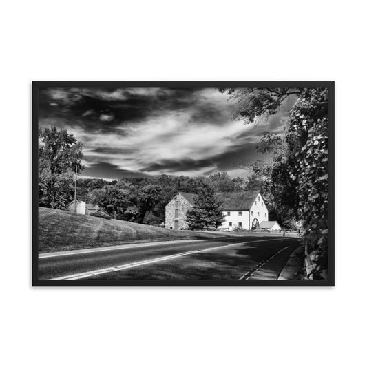 Greenbank Mill Summer in Black and White Framed Photo Paper Wall Art Prints