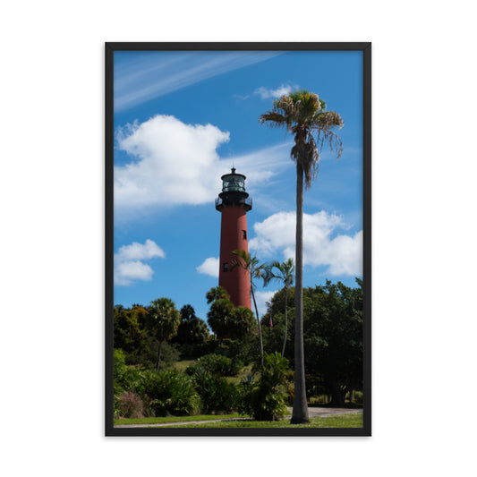 Jupiter Lighthouse Color Coastal Landscape Framed Photo Paper Wall Art Prints