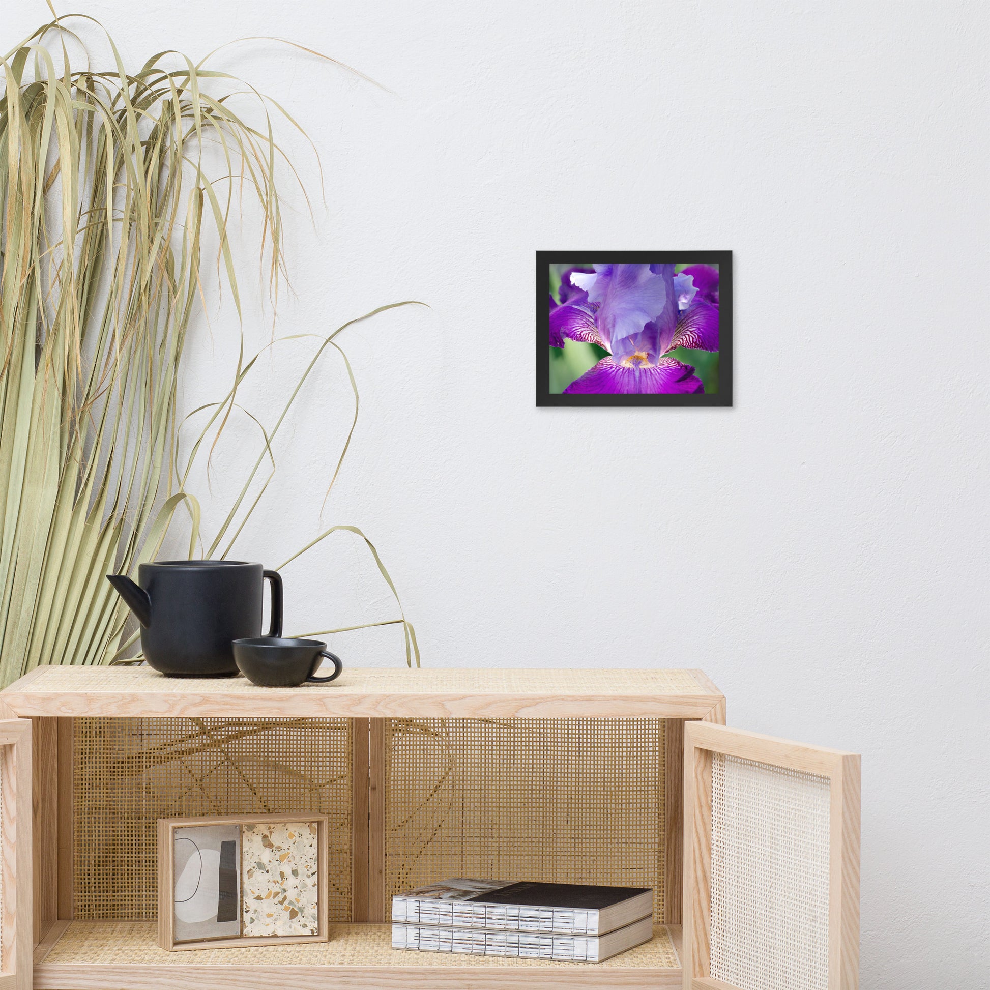 Small Bedroom Wall Art: Glowing Iris - Floral / Botanical / Nature Photo Framed Wall Art Print - Artwork - Wall Decor - Modern Home Decor