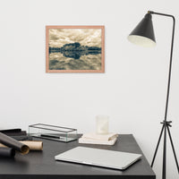 Autumn Reflections Rural Landscape Sepia Framed Photo Paper Wall Art Prints