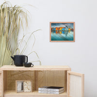 Faux Wood Blue Morning at Waters Edge Framed Photo Paper Wall Art Prints