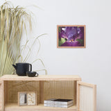 Glowing Iris Moody Midnight Floral Nature Photo Framed Wall Art Print