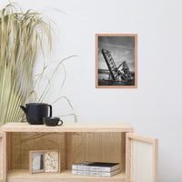 Train Drawbridge Jacksonville 2 Black and White Framed Wall Art Print
