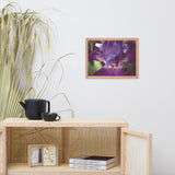 Glowing Iris Moody Midnight Floral Nature Photo Framed Wall Art Print