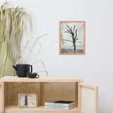 Rotting Away Alone Black and White Botanical Nature Photo Framed Wall Art Print