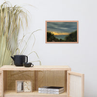 Cloudy Rainy Sunset De Soto Beach Framed Photo Paper Wall Art Prints