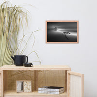 Dramatic Beach with Driftwood Black and White Framed Wall Art Prints