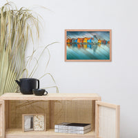 Faux Wood Blue Morning at Waters Edge Framed Photo Paper Wall Art Prints