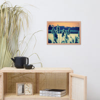 Sunset on the Marsh with Grasses Framed Photo Paper Wall Art Prints