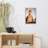 Marblehead Lighthouse at Sunset From the Shore Framed Photo Paper Wall Art Prints