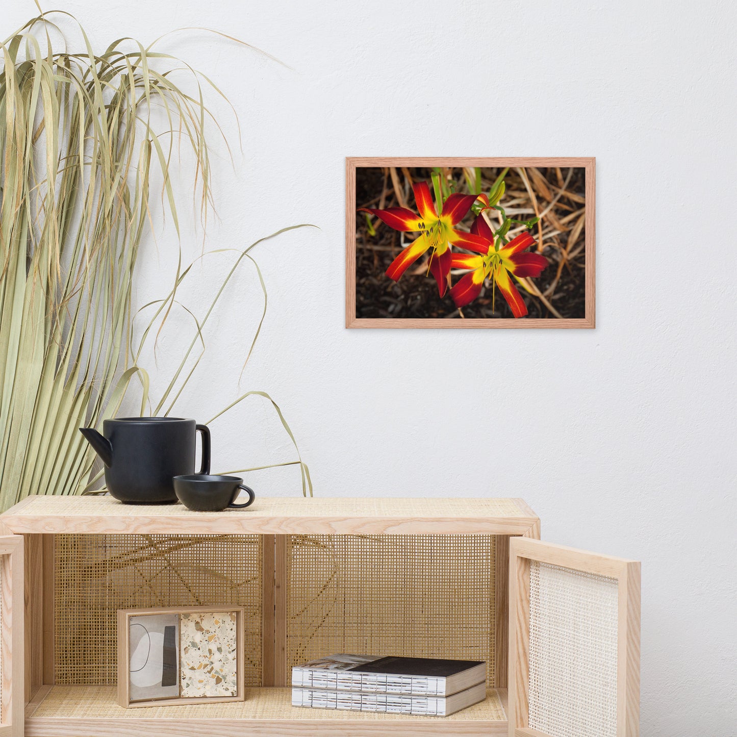 Royal Sunset Lily Floral Nature Photo Framed Wall Art Print