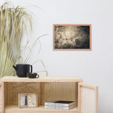 Sepia Aged Rhododendron Blooms Floral Nature Photo Framed Wall Art Print