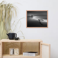 Dramatic Beach with Driftwood Black and White Framed Wall Art Prints