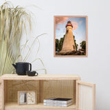 Marblehead Lighthouse at Sunset From the Shore Framed Photo Paper Wall Art Prints