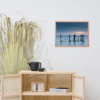 Cloudy Sunrise at Port Mahon Lighthouse Ruins Framed Photo Paper Wall Art Prints