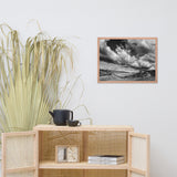 Dead Tree and Stone Wall in Black and White Framed Photo Paper Wall Art Prints