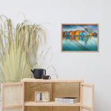 Faux Wood Blue Morning at Waters Edge Framed Photo Paper Wall Art Prints