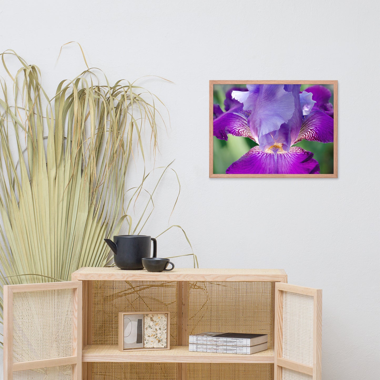 Wall Art For Bedroom Amazon: Glowing Iris - Floral / Botanical / Nature Photo Framed Wall Art Print - Artwork - Wall Decor - Modern Home Decor