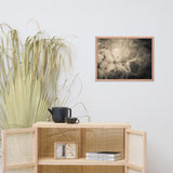 Sepia Aged Rhododendron Blooms Floral Nature Photo Framed Wall Art Print