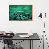 Aurora Borealis Over Ocean in Teriberka Framed Wall Art Prints