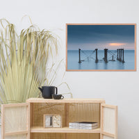 Cloudy Sunrise at Port Mahon Lighthouse Ruins Framed Photo Paper Wall Art Prints