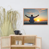 Embrace The Light Sunset Coastal Landscape Photo Framed Wall Art Print