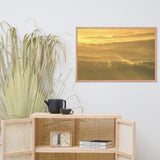 Golden Mist Valley - Hills & Mountain Range Framed Photo Paper Wall Art Prints