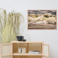 Crashing Ashore Coastal Nature Photo Framed Wall Art Print
