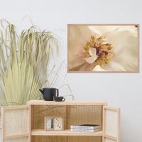 Eye of Peony Moody Midnight Floral Nature Photo Framed Wall Art Print