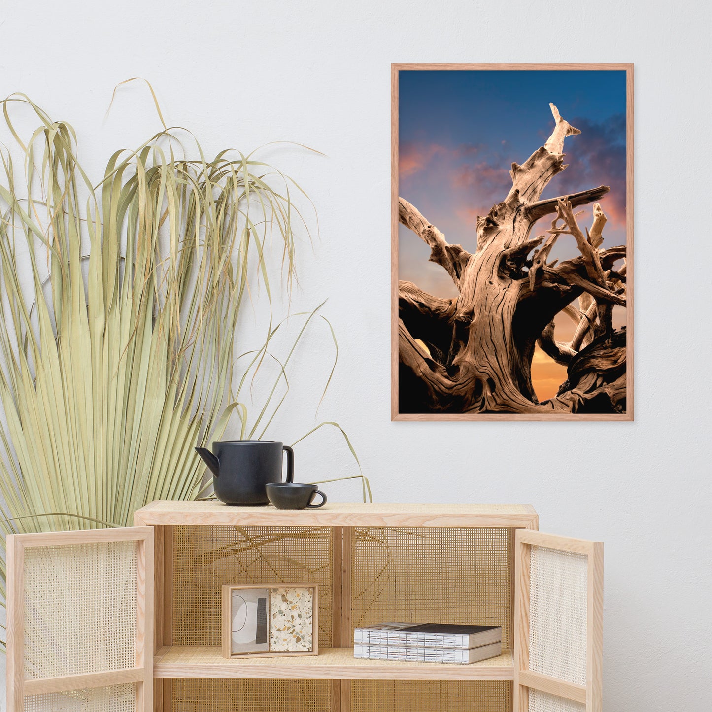 Wilted Cypress Tree and Sunrise Nature Photo Framed Wall Art Prints