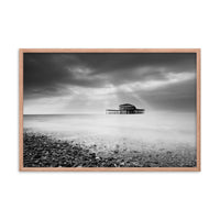 Abandoned West Pier Coastal Seascape Black and White Framed Wall Art Prints