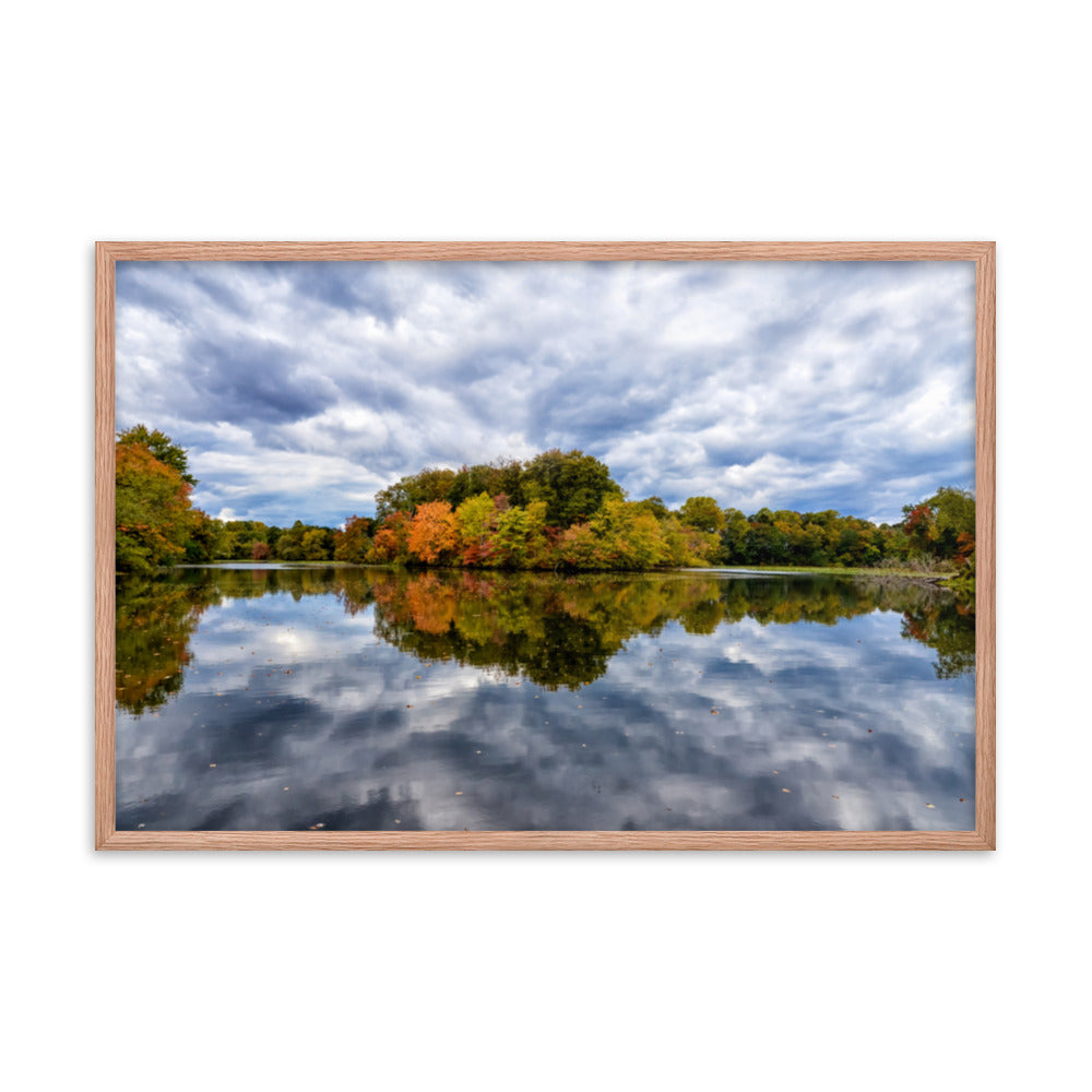 Wall Art For Office Building: Autumn Reflections - Rural / Country / Farmhouse Style Landscape / Nature Photograph Framed Wall Art Print - Artwork