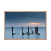 Cloudy Sunrise at Port Mahon Lighthouse Ruins Framed Photo Paper Wall Art Prints
