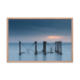 Cloudy Sunrise at Port Mahon Lighthouse Ruins Framed Photo Paper Wall Art Prints