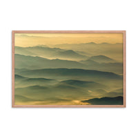 Foggy Mountain Layers at Sunset Landscape Framed Photo Paper Wall Art Prints