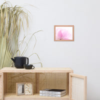 Peaceful Close-up Pink Lotus Petal Floral Framed Nature Photo Paper Poster