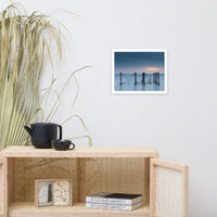 Cloudy Sunrise at Port Mahon Lighthouse Ruins Framed Photo Paper Wall Art Prints