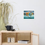 Faux Wood Blue Morning at Waters Edge Framed Photo Paper Wall Art Prints