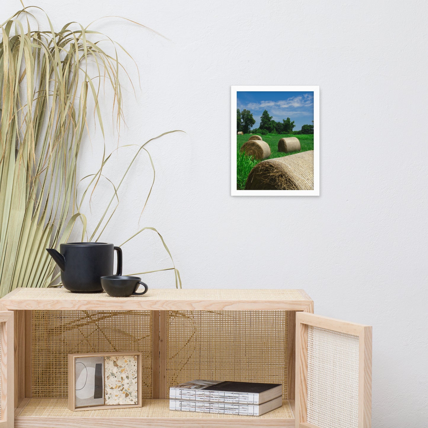 Hay Whatcha Doin in the Field Landscape Framed Photo Paper Wall Art Prints