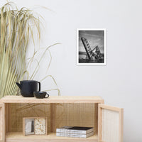 Train Drawbridge Jacksonville 2 Black and White Framed Wall Art Print