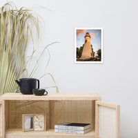 Marblehead Lighthouse at Sunset From the Shore Framed Photo Paper Wall Art Prints