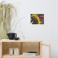 Dramatic Backside of Sunflower Grain Floral Photo Framed Wall Art Print